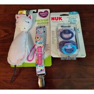 Lot of Nuk Pacifier 6-18 Mo & Parent's Choice Pacifier Unicorn Buddie NEW